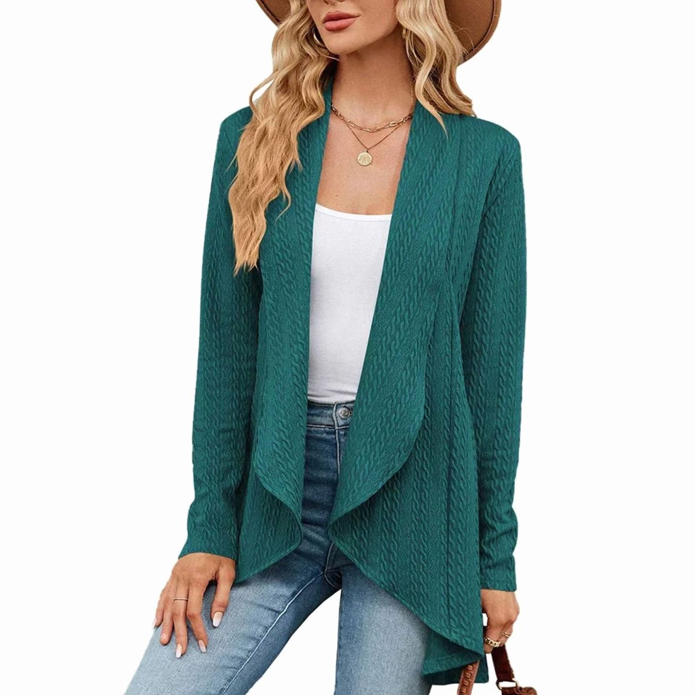 Sylvie - Cardigan Élégant Long Torsadé