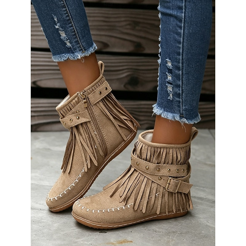 Florence - Bottines Chic Franges Plates