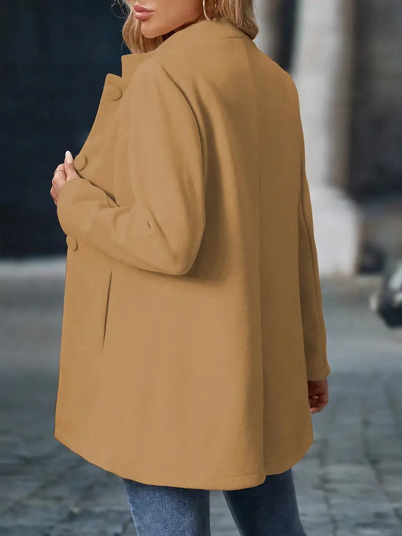 Valérie - Veste Élégante Boutonnée Col Montant
