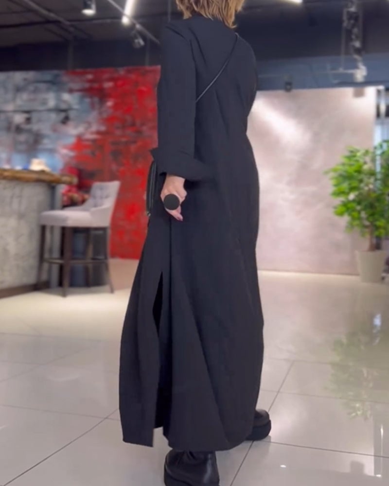 Robe Longue Femme Noire Élégante - Helen
