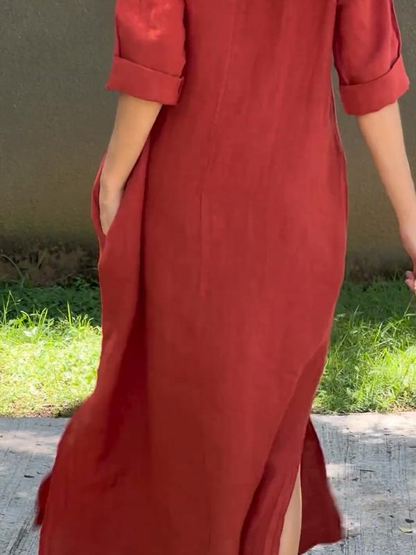 Robe Longue Femme en Lin Élégante - Nadine