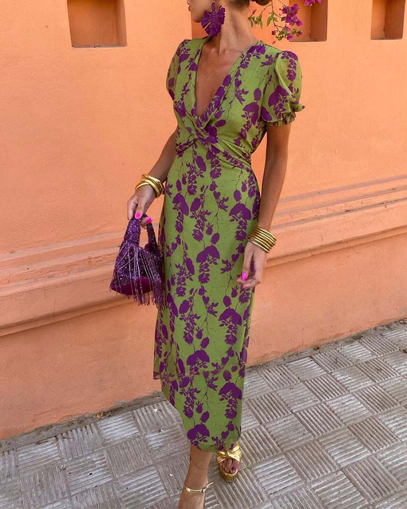 Robe Longue Femme Fleurie Cache-Cœur - Julia