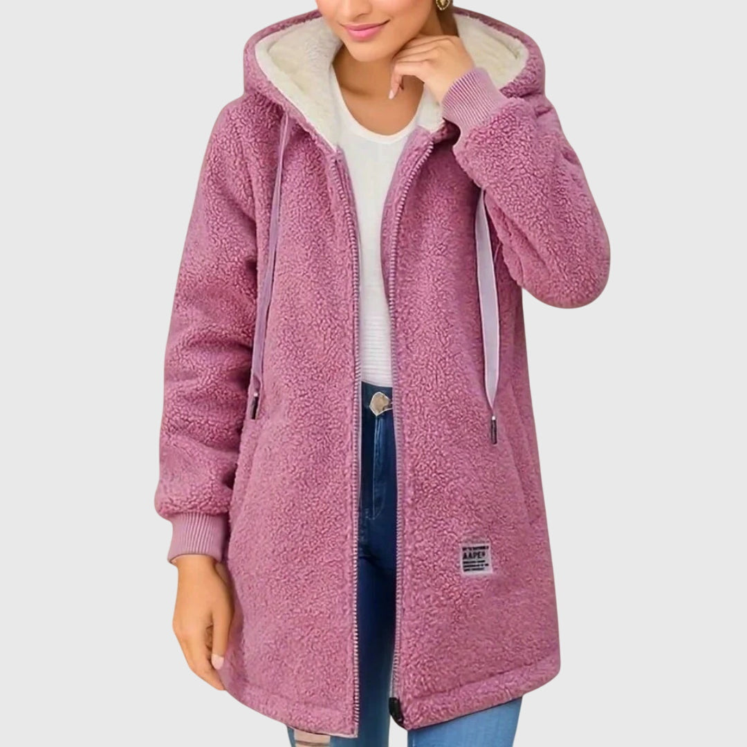 Émilie - Veste Élégante Peluche Longue