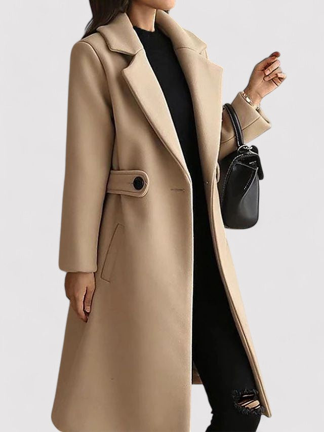 Léa | Manteau Élégant Long Ceinturé