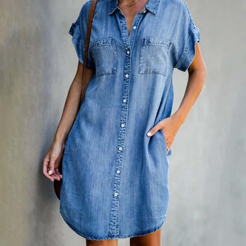 Caroline - Robe Denim Chemise