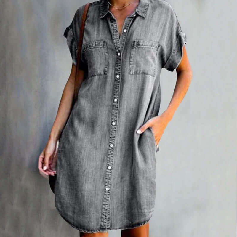 Caroline - Robe Denim Chemise