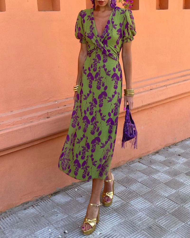 Robe Longue Femme Fleurie Cache-Cœur - Julia