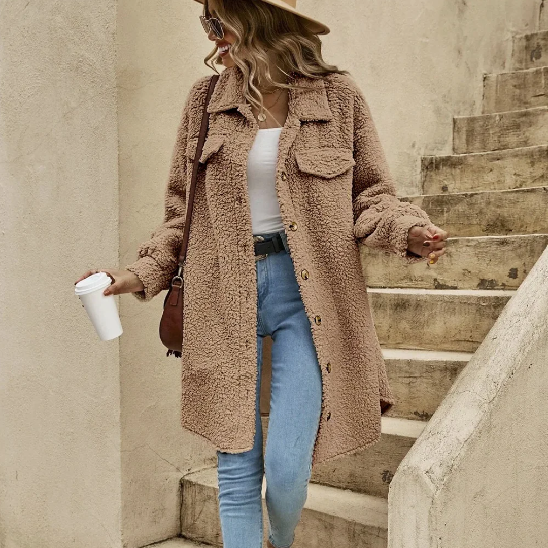 Camille - Cardigan Long Manteau Confort Élégant Femme
