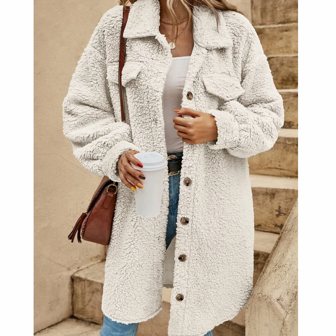 Camille - Cardigan Long Manteau Confort Élégant Femme