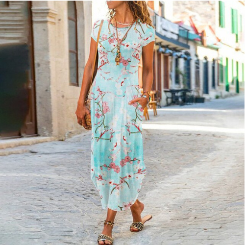 Lucinde - Robe Maxi Longue Avec Imprimé Vif Et Design Élégant
