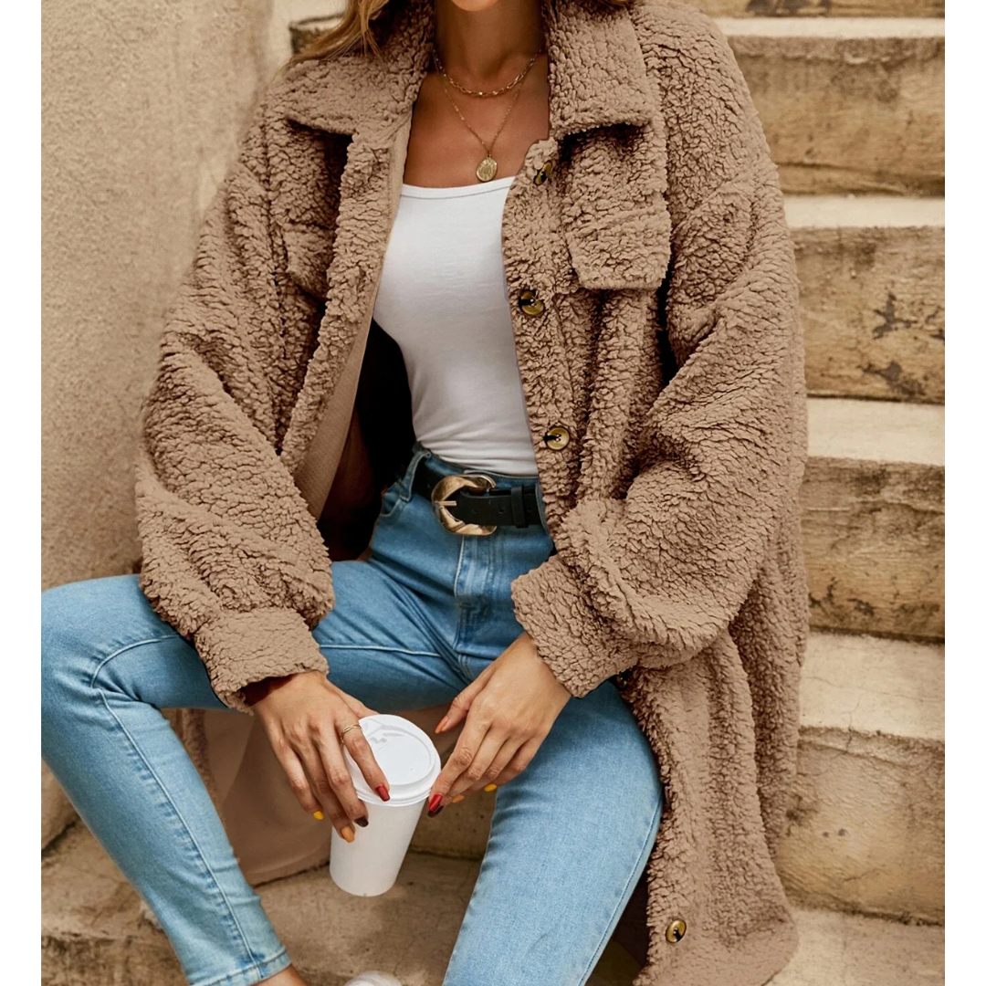 Camille - Cardigan Long Manteau Confort Élégant Femme