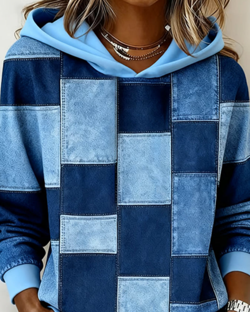 Manon - Hoodie Chic Imprimé Patchwork