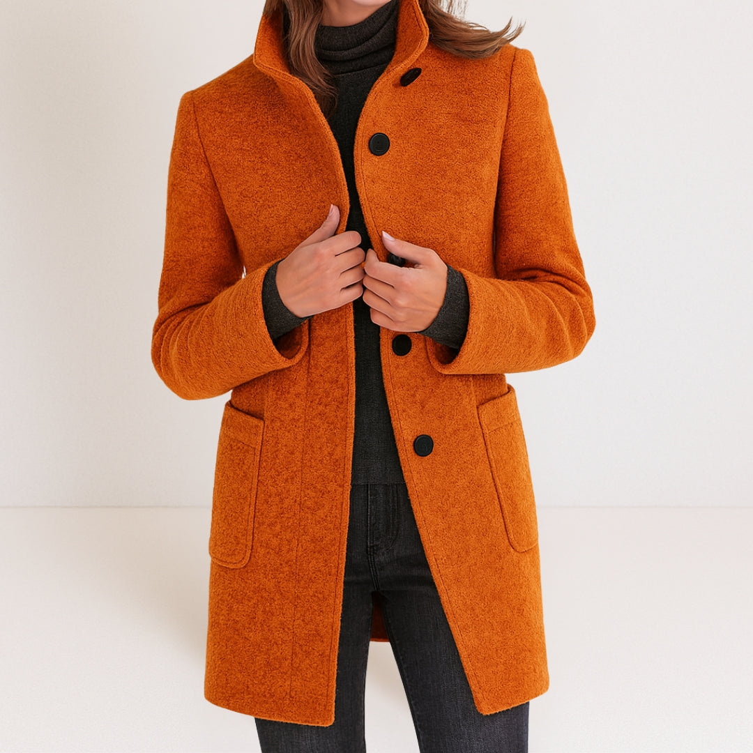 Juliette | Manteau Élégant Long Col Montant