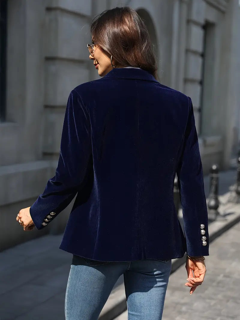 Sandrine - Blazer Élégant Velours Boutons