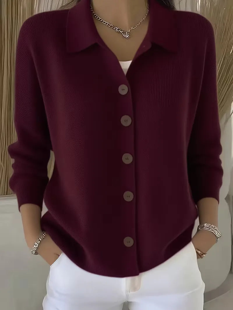Camille - Gilet Élégant Boutonné Col Chemise