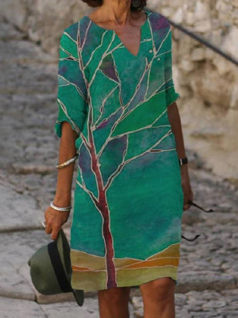 Camille - Robe Lin Fleurie Fluide