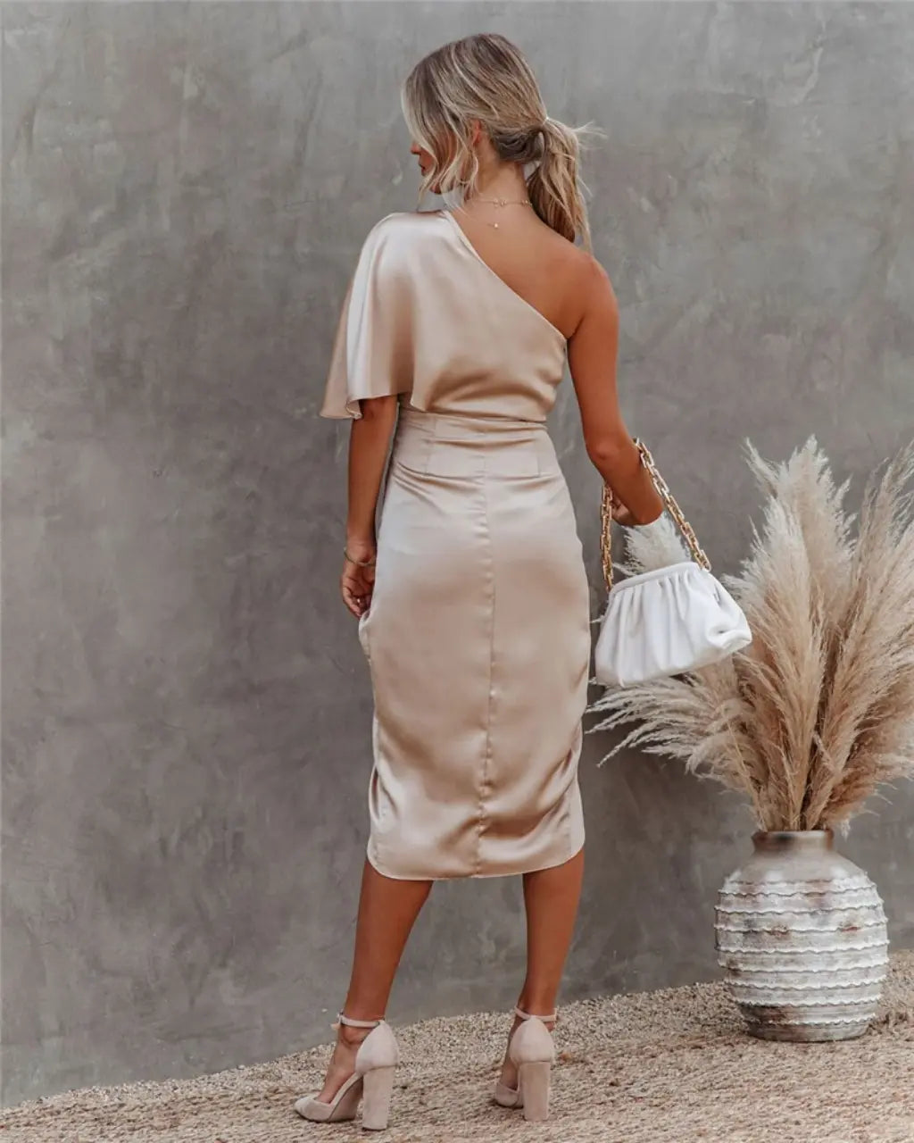 Sandrine - Robe Midi Satin Femme