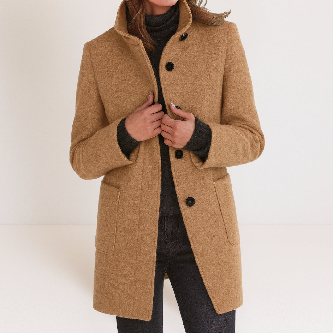 Juliette | Manteau Élégant Long Col Montant