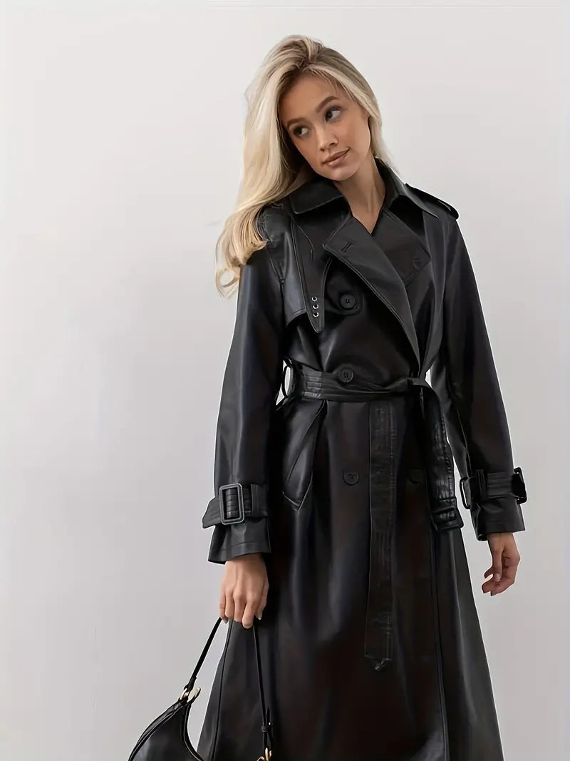 Michèle | Trench Chic Cuir Long