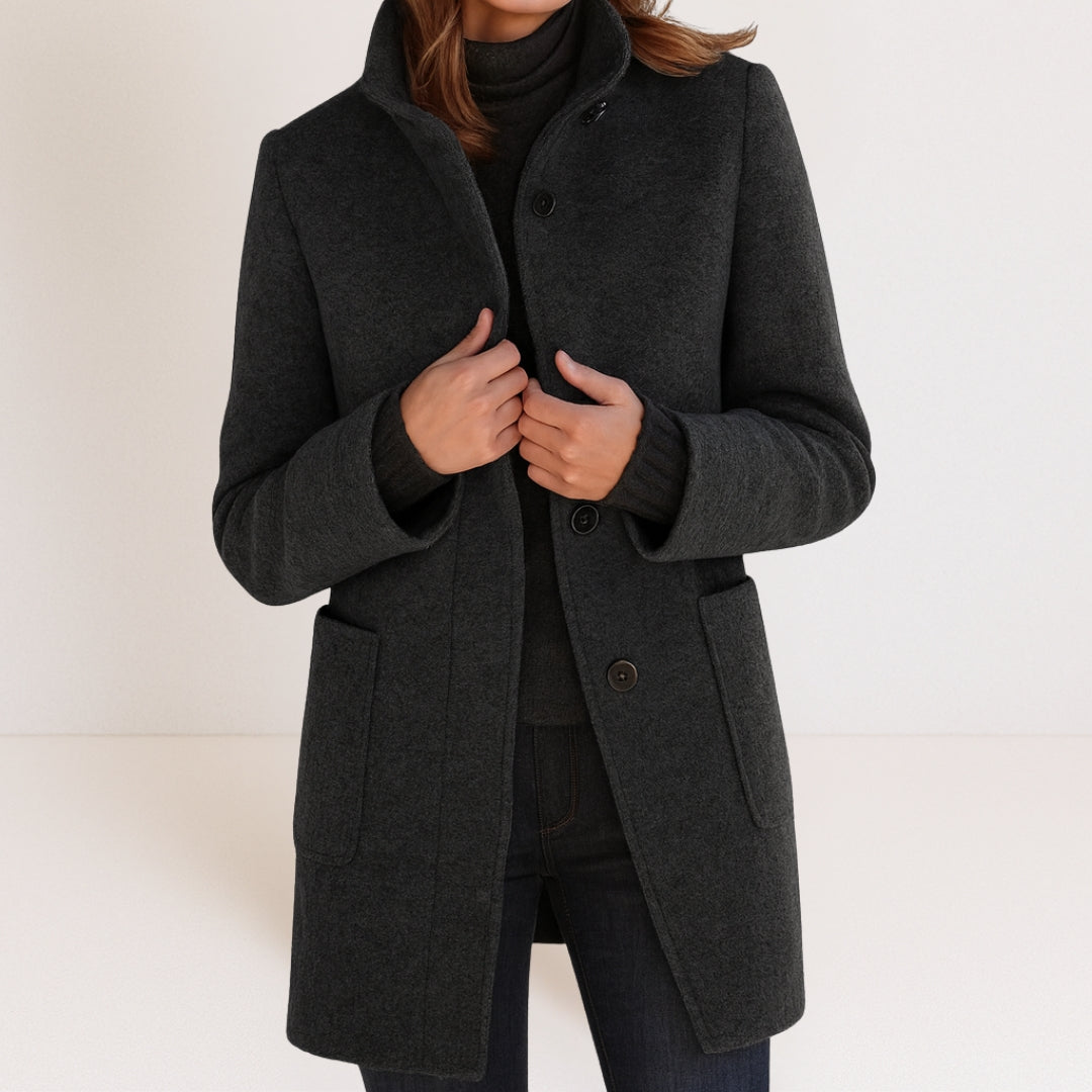 Juliette | Manteau Élégant Long Col Montant