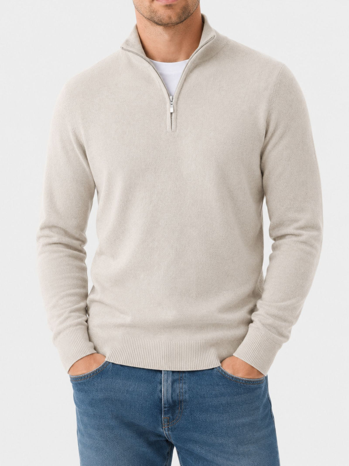 Julien - Pull Élégant Col Zippé Laine