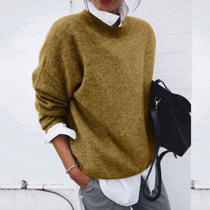 Émilie - Pull Élégant Oversize Col Montant