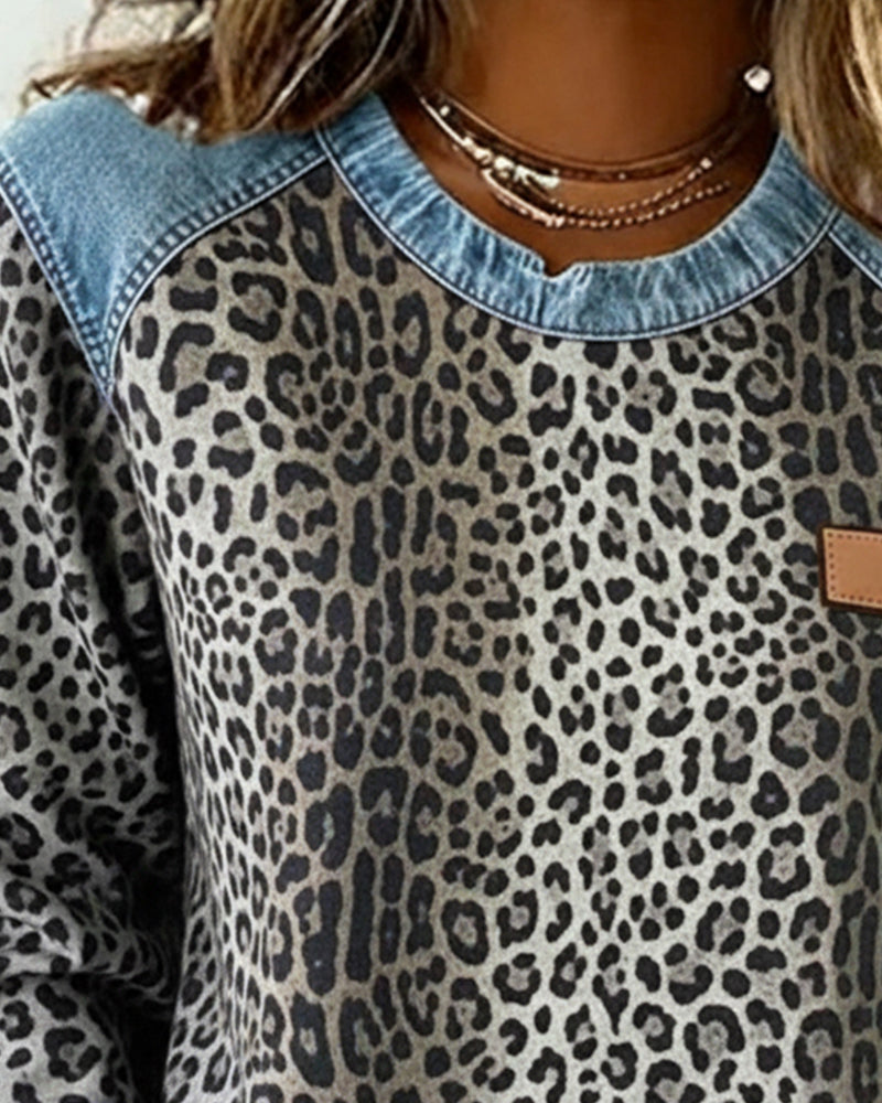Karine - Pull Chic Imprimé Léopard