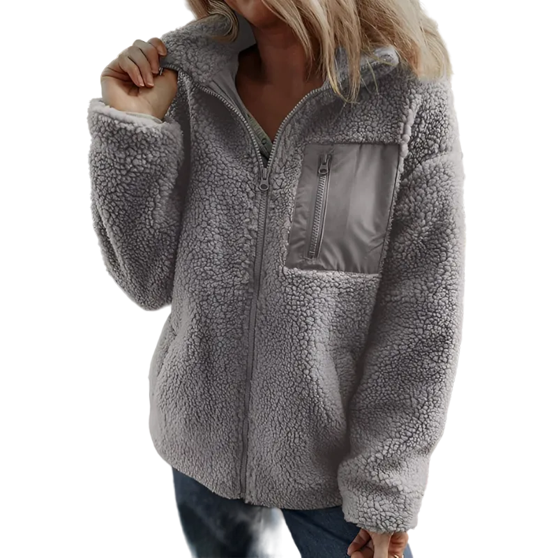 Juliette | Veste Chic Teddy Col Montant