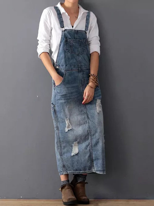 Marie - Salopette Denim Longue