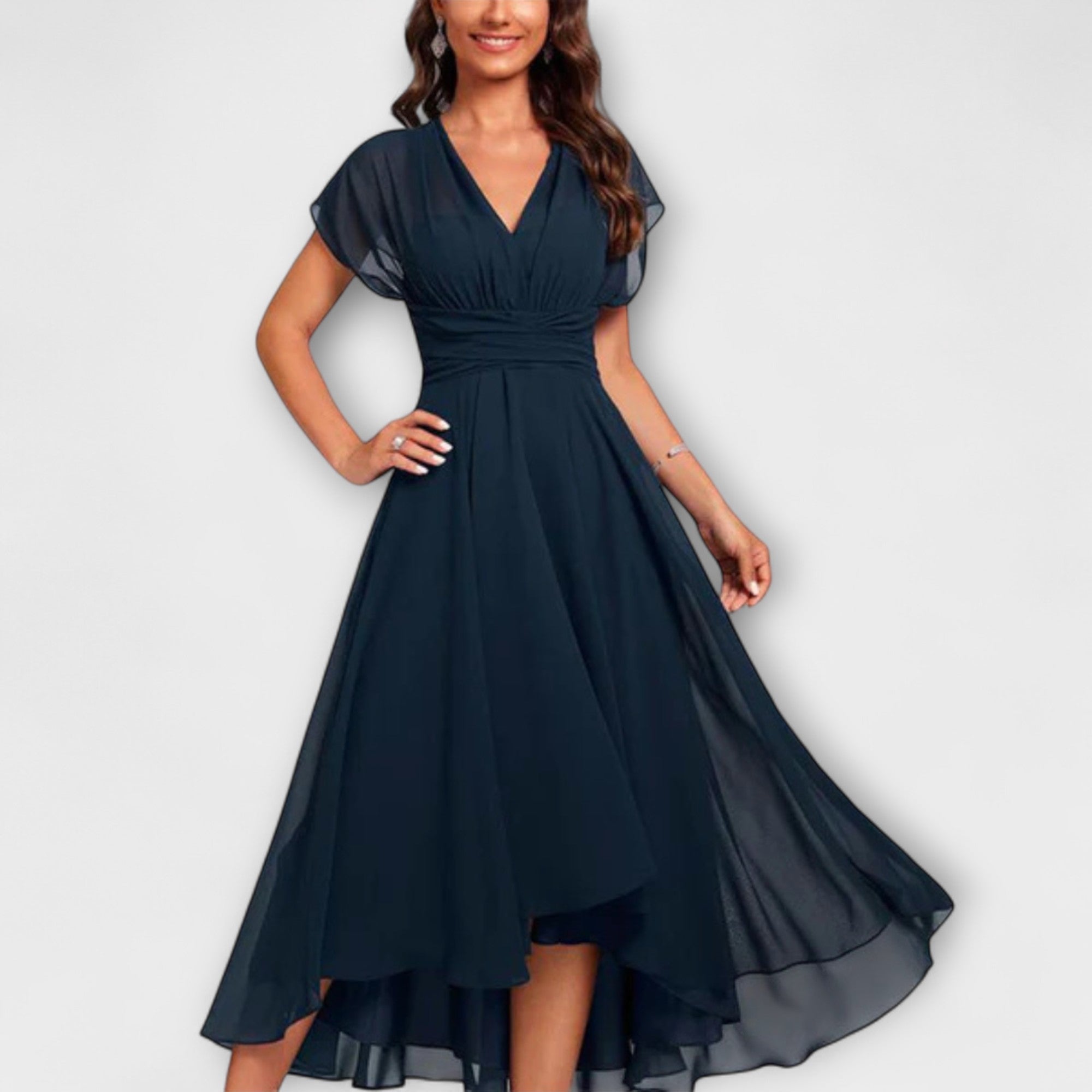 Juliette - Robe De Soirée Col V Fluide