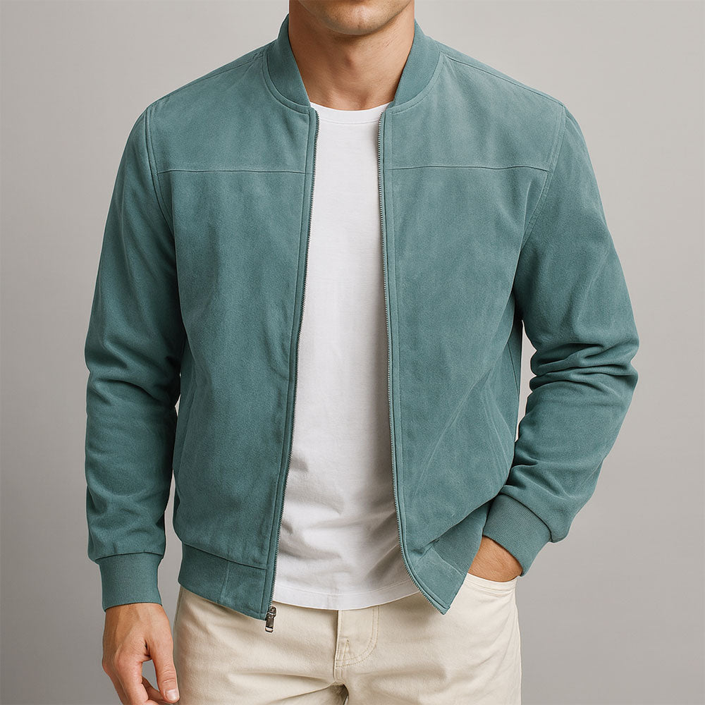 Christophe - Veste Élégante Daim Zippée