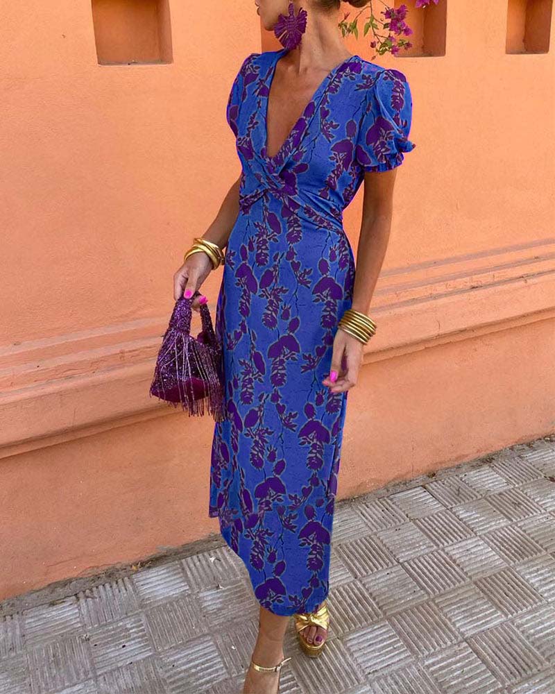 Robe Longue Femme Fleurie Cache-Cœur - Julia