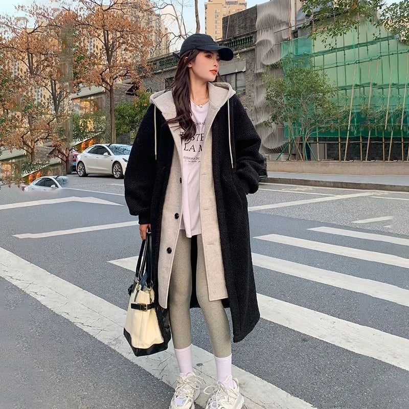 Christine - Manteau Chic Teddy à Capuche
