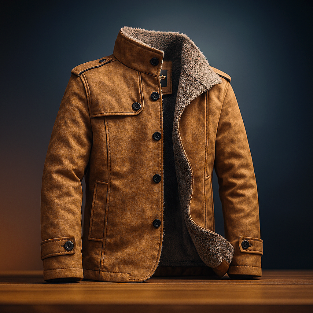 Laurent - Veste Raffinée Daim Doublée Sherpa