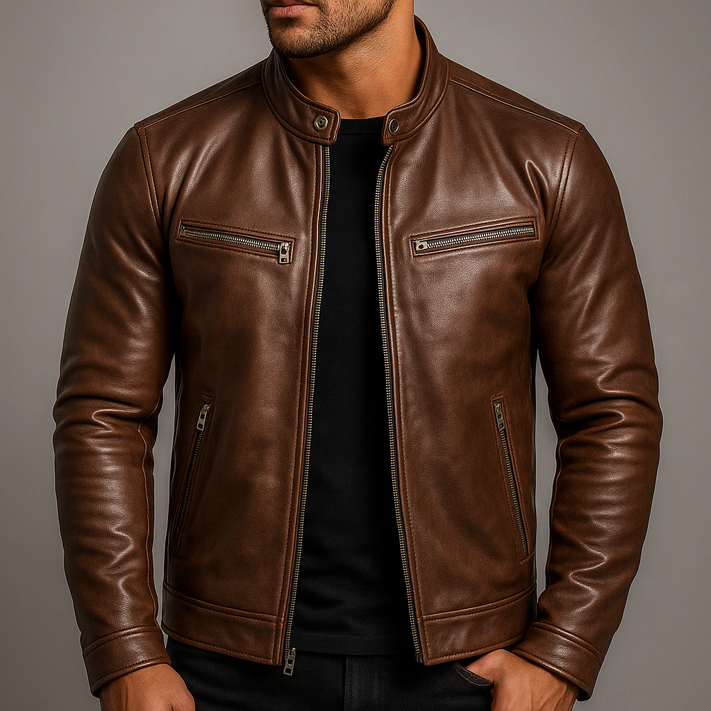 Antoine - Veste Moderne Cuir Ajustée