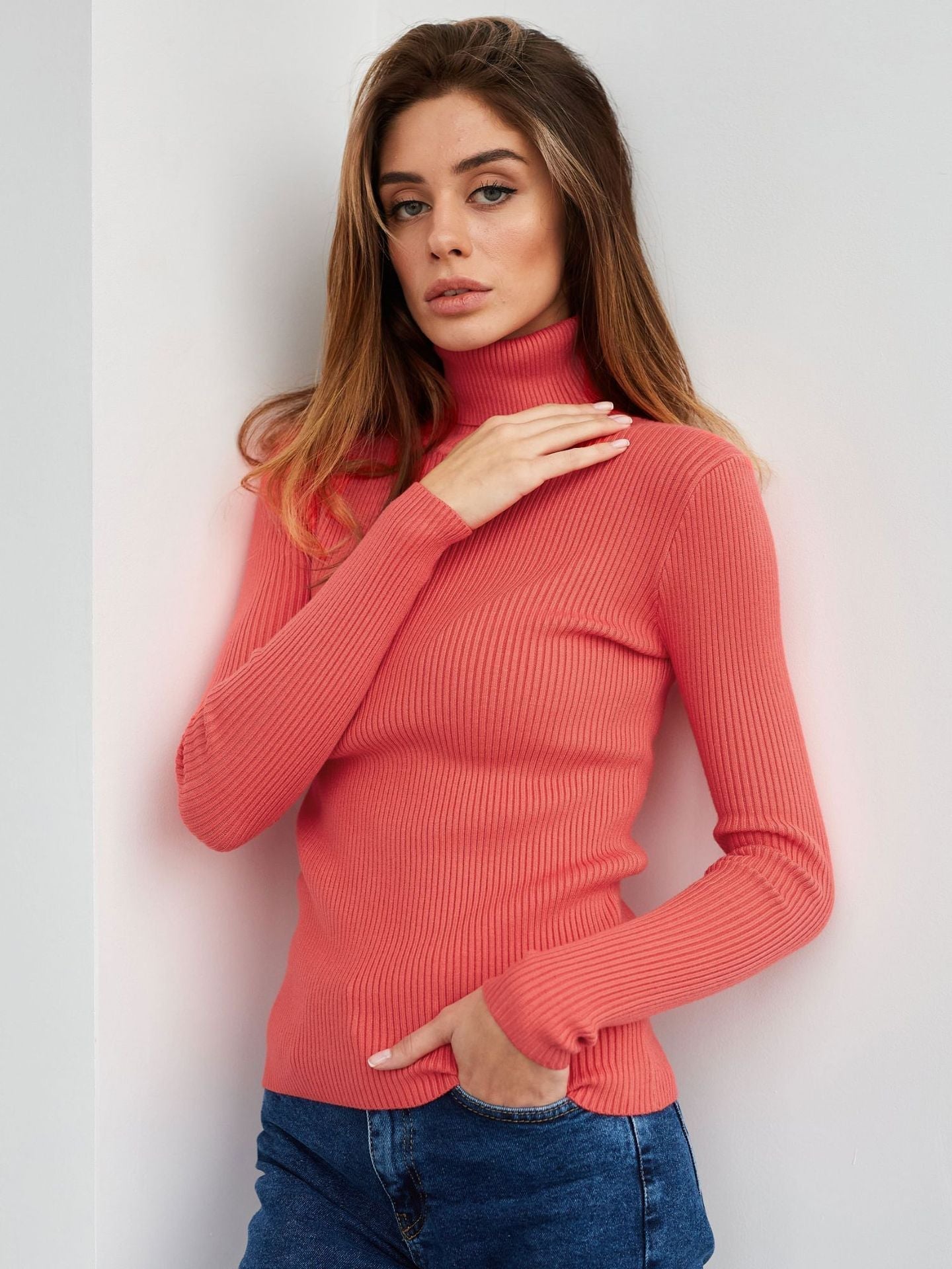 Éléonore - Pull Col Roulé Classique Intemporel Femme