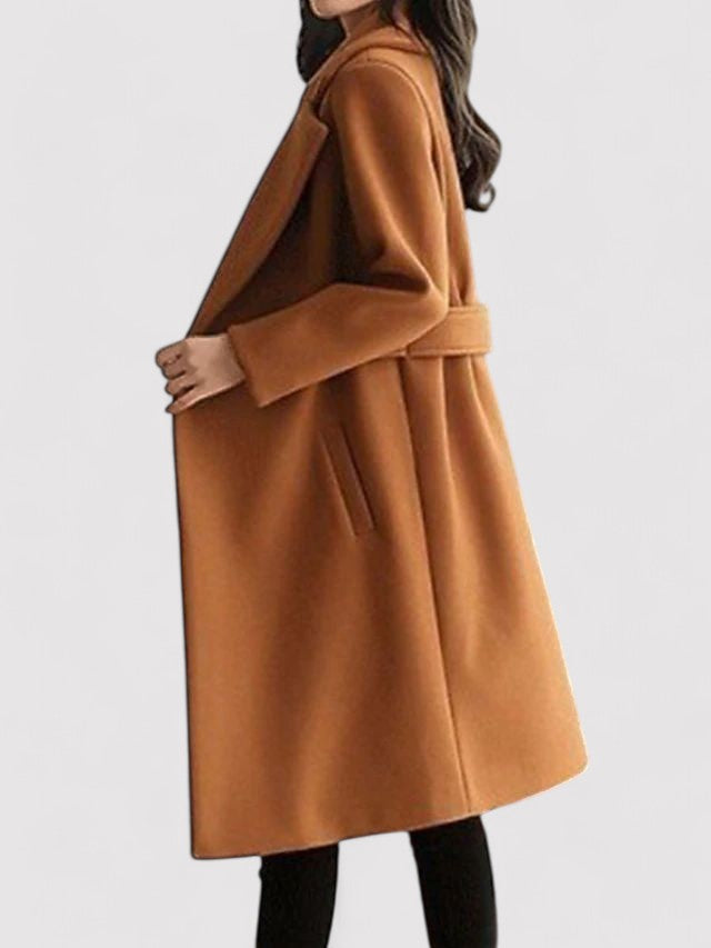 Léa | Manteau Élégant Long Ceinturé