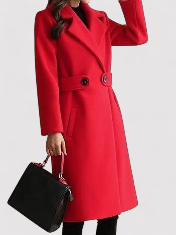 Léa | Manteau Élégant Long Ceinturé