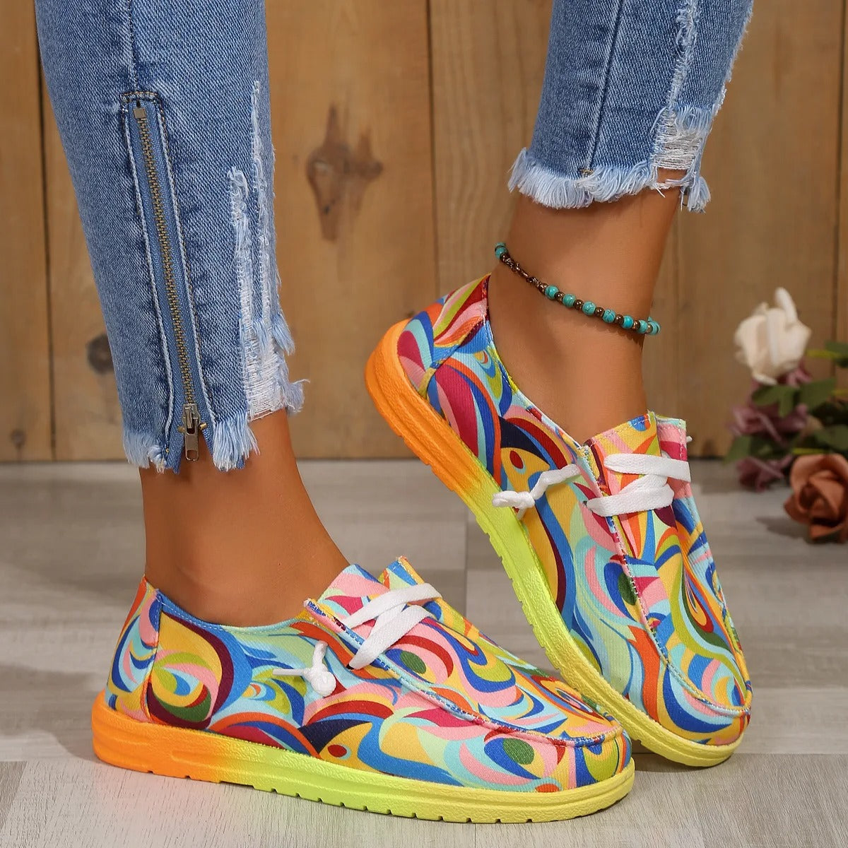 Nadine - Baskets Stylées Imprimé Multicolore