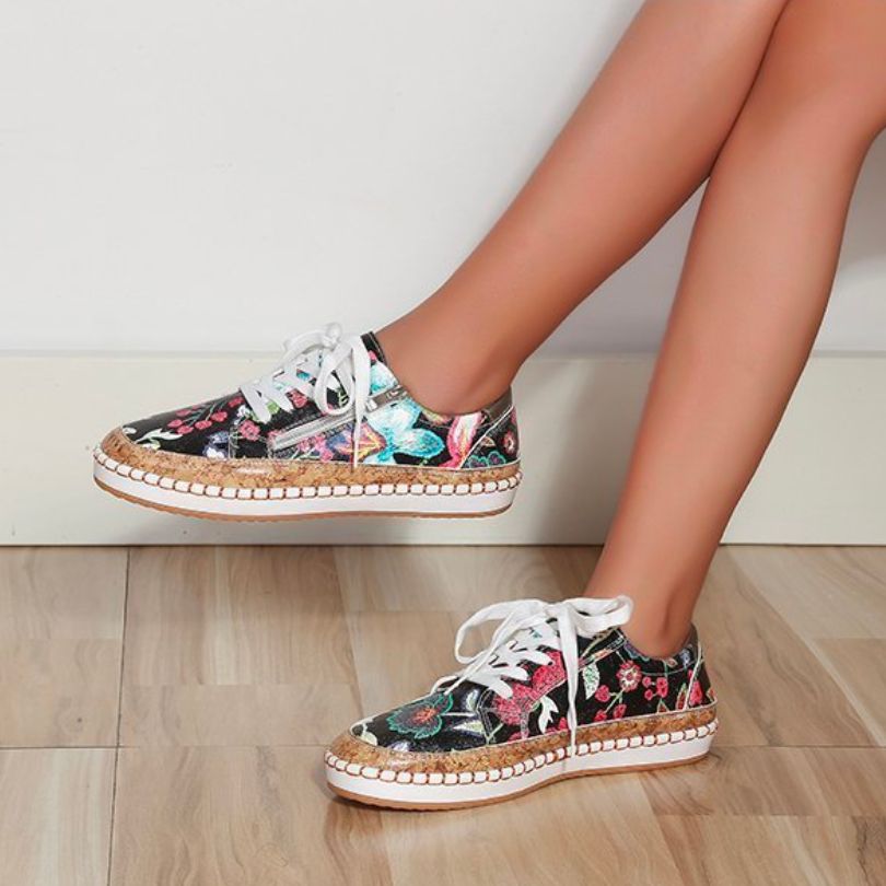 Ophélie - Chaussures De Sport Orthopédiques - Motif Floral, Femme