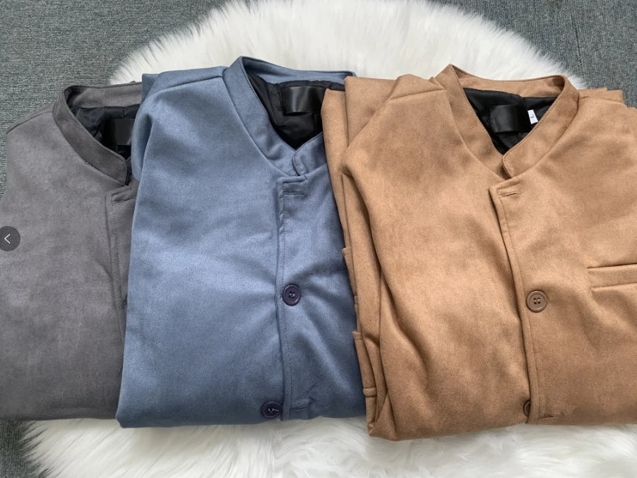 Maxime | Blazer Chic Suédine Col Officier