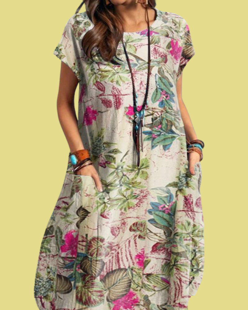 Fleur - Robe Vintage Rétro Avec Imprimé Floral