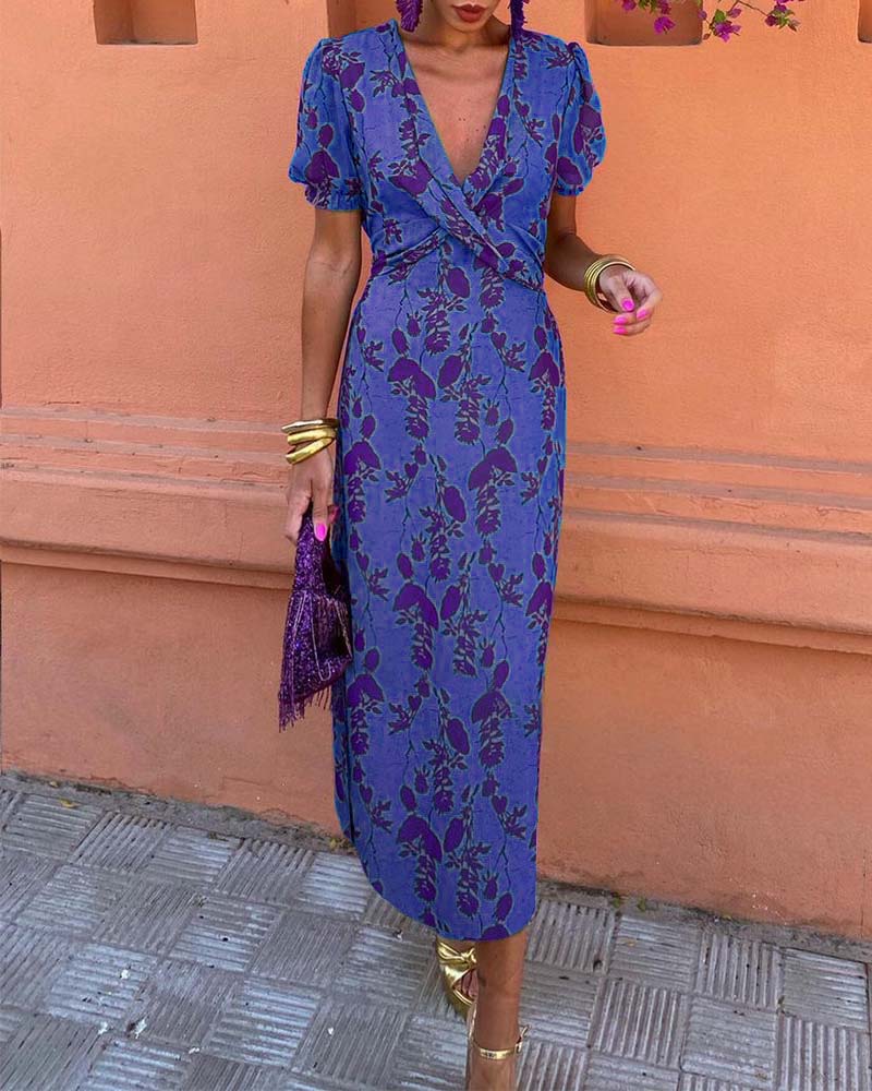 Robe Longue Femme Fleurie Cache-Cœur - Julia