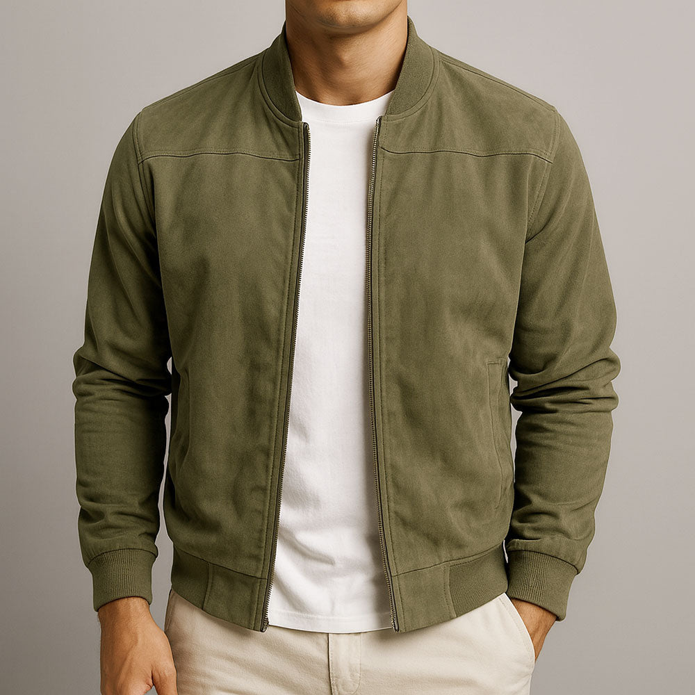 Christophe - Veste Élégante Daim Zippée