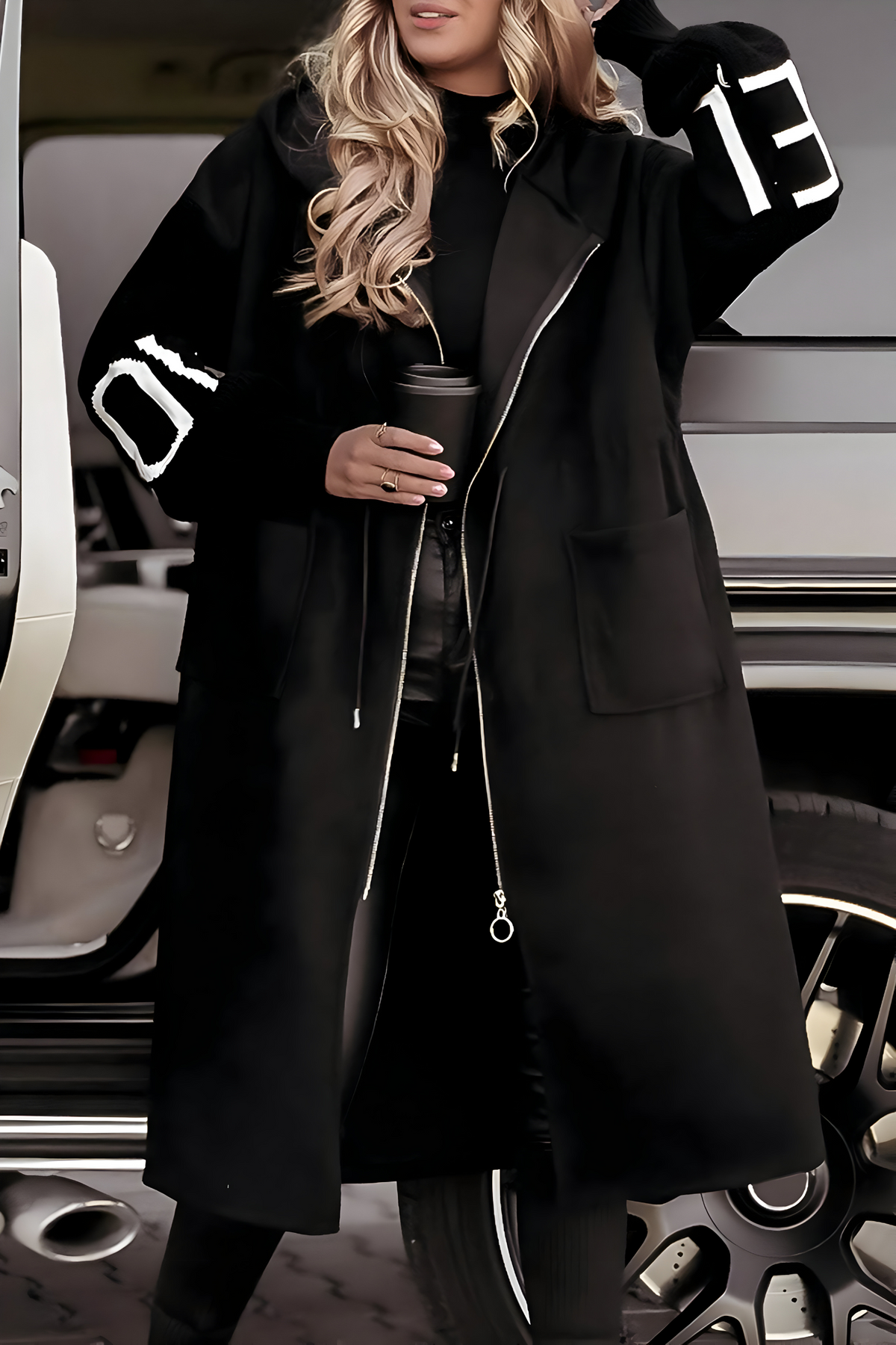 Sandrine | Manteau Chic Long à Capuche