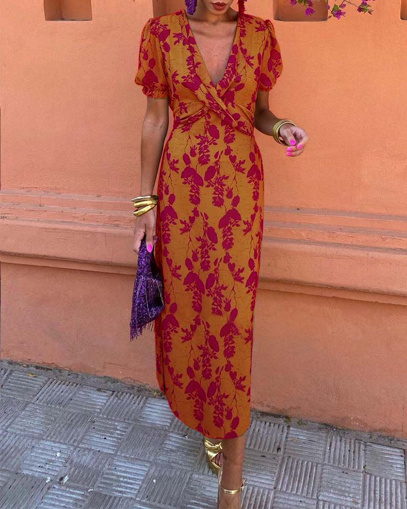 Robe Longue Femme Fleurie Cache-Cœur - Julia