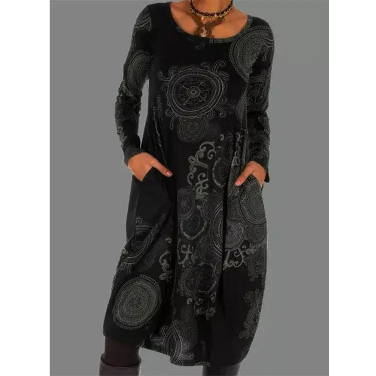 Aurélie - Robe Imprimée Vintage Au Charme Rétro