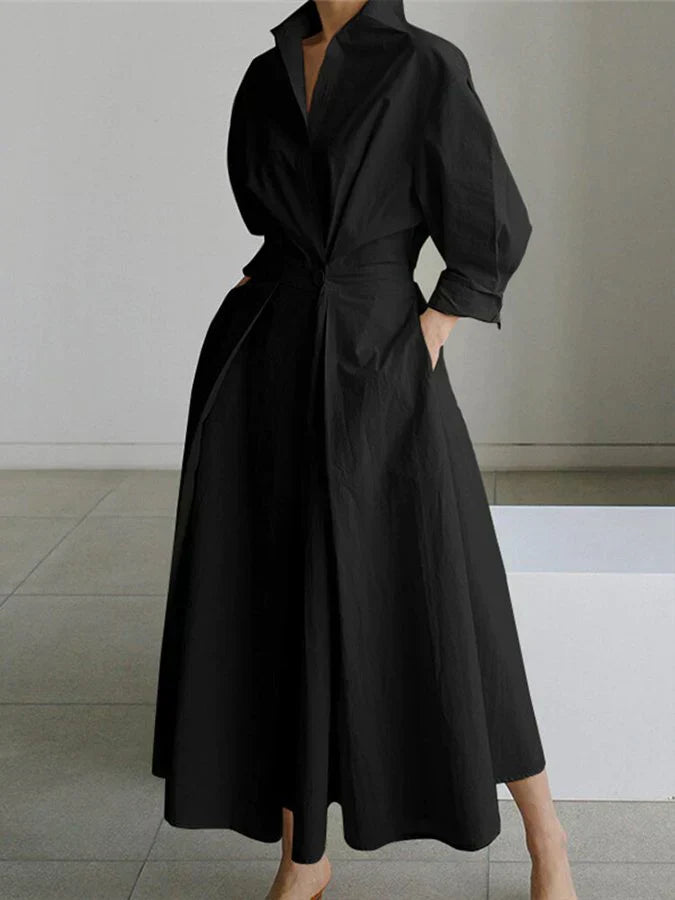 Delphine - Robe Maxi Chemise Chic