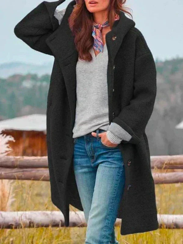 Delphine | Manteau Élégant Chaud à Capuche