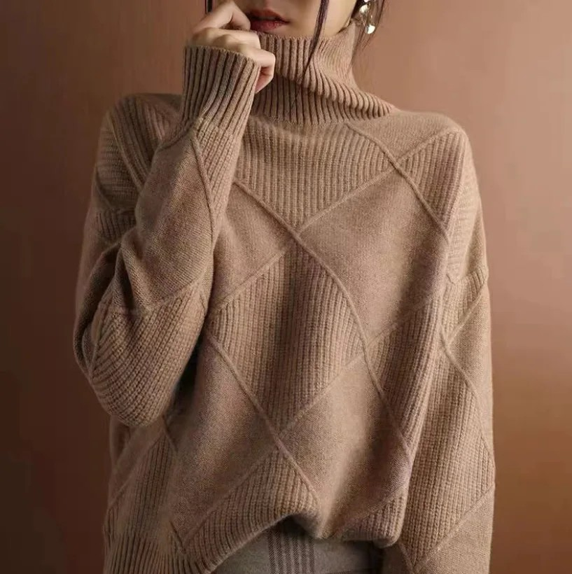 Isabelle - Pull Élégant Oversize Col Roulé